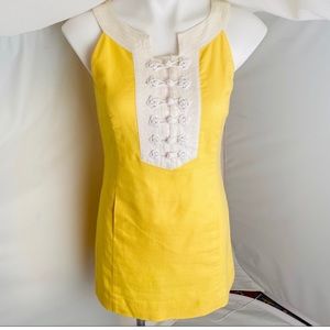 Lilly Pulitzer yellow/white shift dress w/pockets